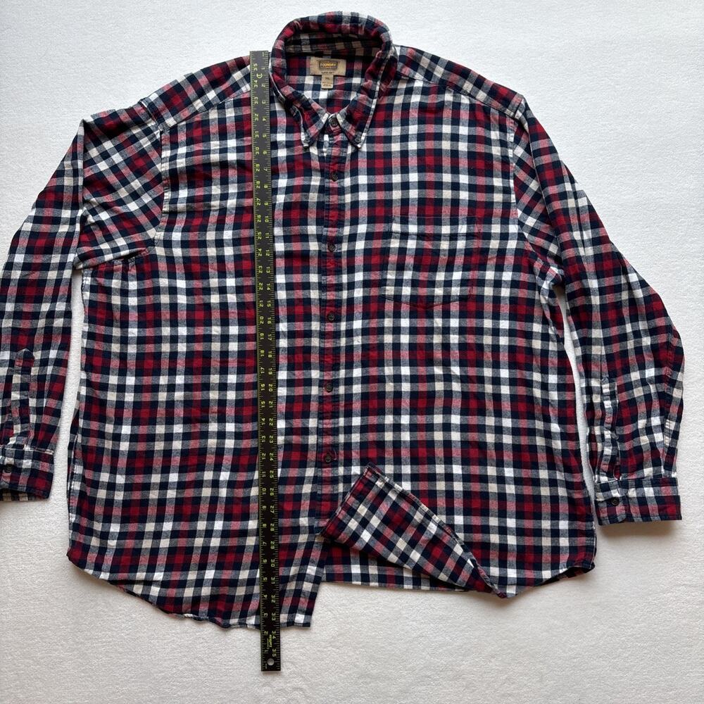 The Foundry Supply Co Men 3XL Long Sleeve Red Plaid Shirt Super Soft 100% Cotton - Picture 10 of 14